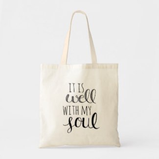 "It is well with my soul" Christian tote bag.