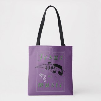 "Jesus is my music" tote.  