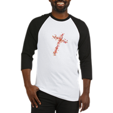 Christian Cross design baseball tee shirt