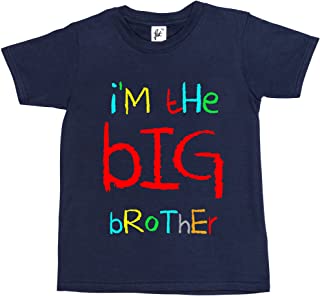 Boy's navy T shirt with the words "I'm the big brother"